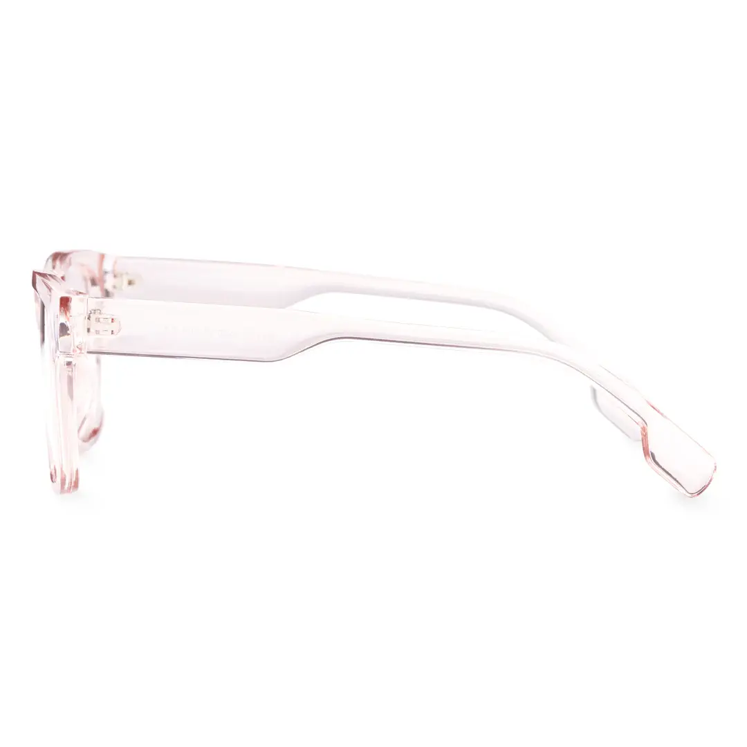 Side view of Amant rectangle pc eyeglasses EP0772209 in pink