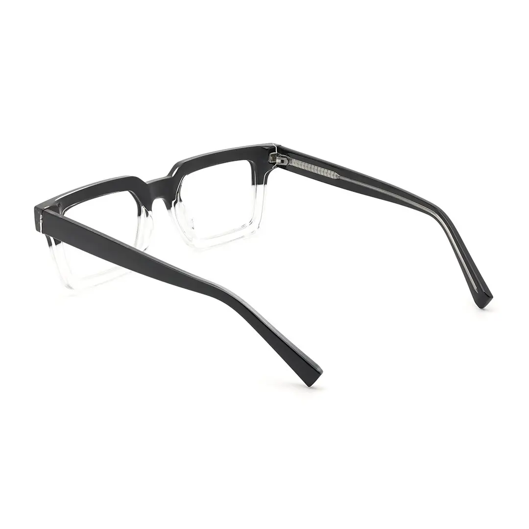 Back view of Clyde nerd rectangle tr90 eyeglasses ER0022406 in black-clear