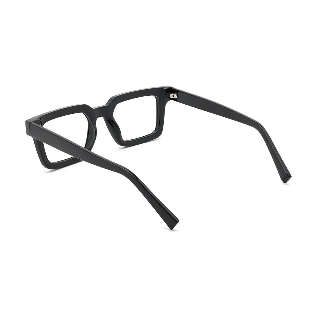 Back view of Clyde nerd rectangle tr90 eyeglasses ER0022406 in black