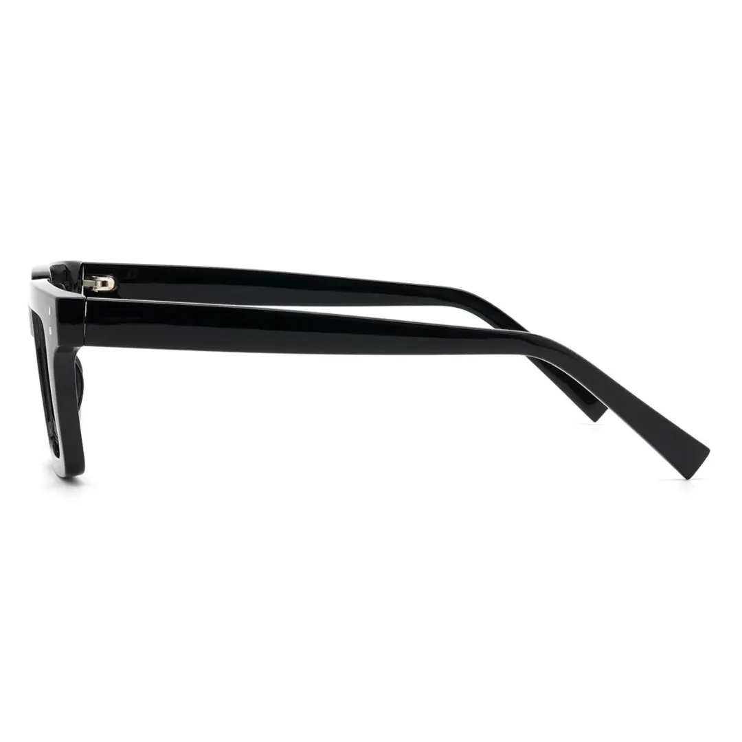 Side view of Clyde nerd rectangle tr90 eyeglasses ER0022406 in black
