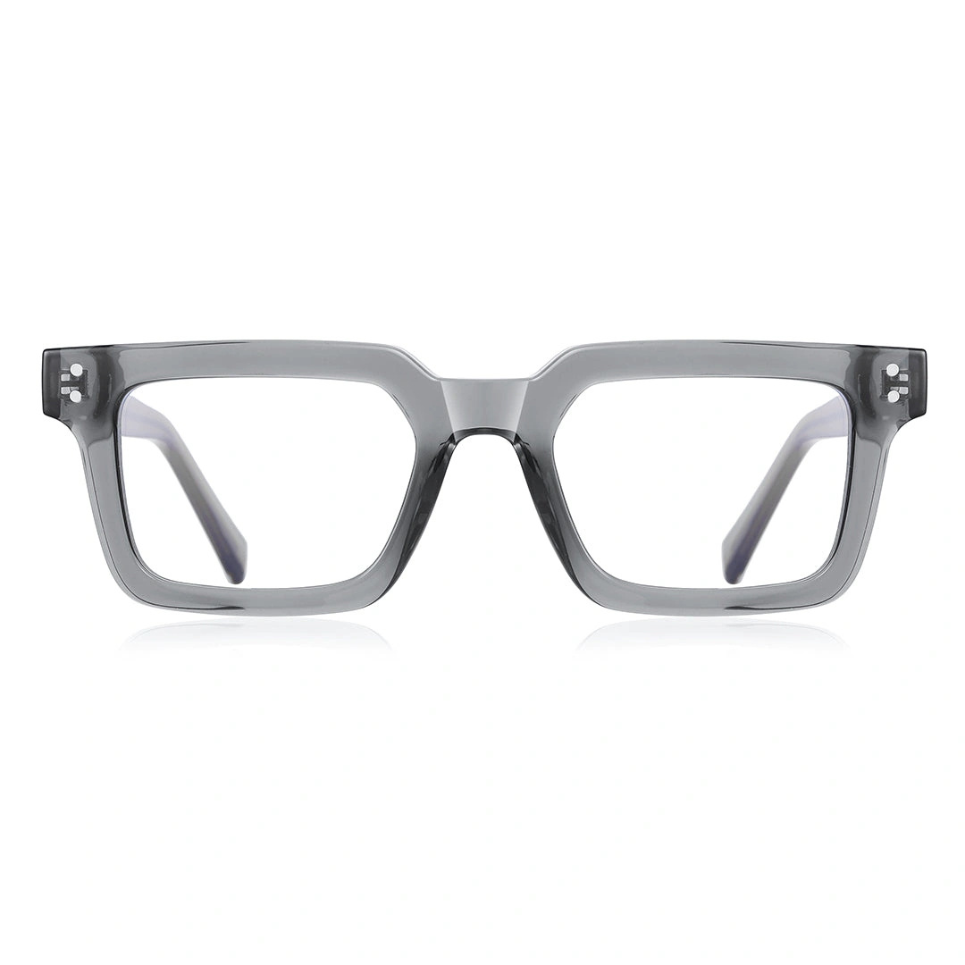 Front view of Clyde nerd rectangle tr90 eyeglasses ER0022406 in grey