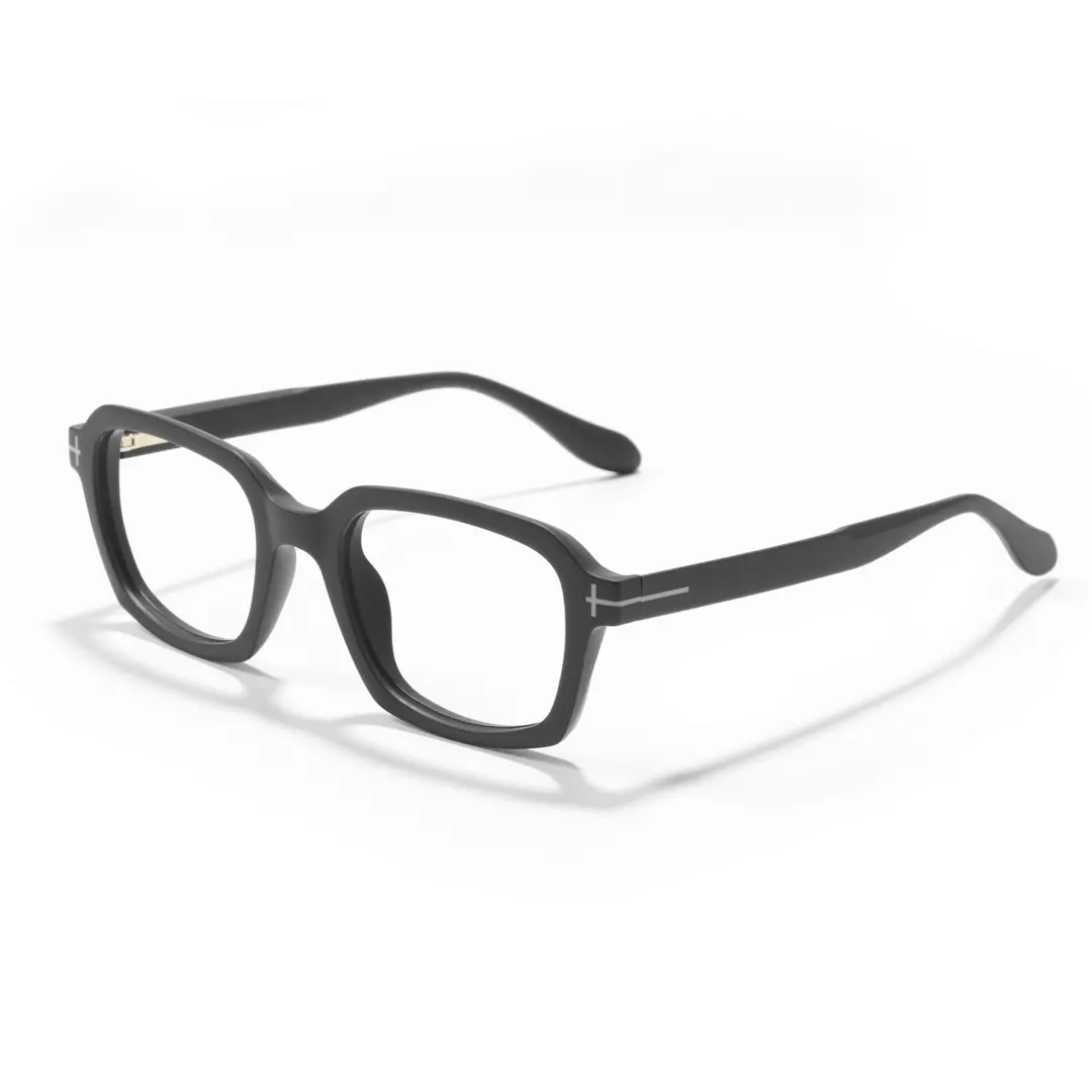 Angle view of Sharp colorful rectangle tr90 eyeglasses ER0032412 in black