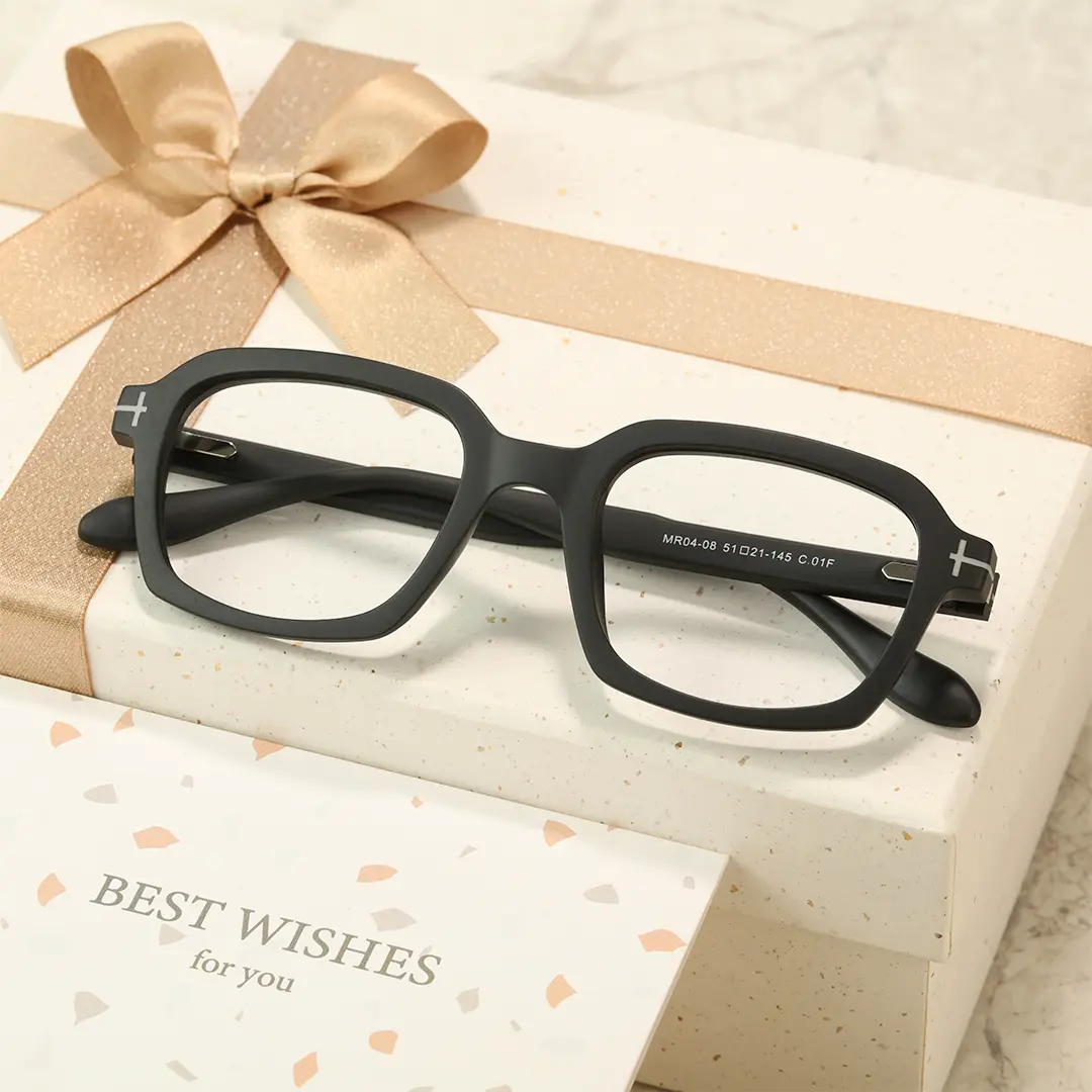 Scene view of Sharp colorful rectangle tr90 eyeglasses ER0032412 in black