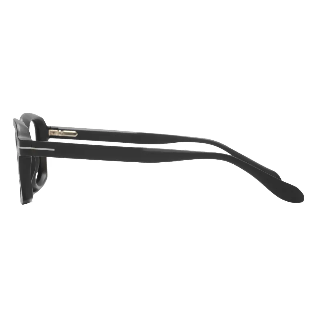 Side view of Sharp colorful rectangle tr90 eyeglasses ER0032412 in black