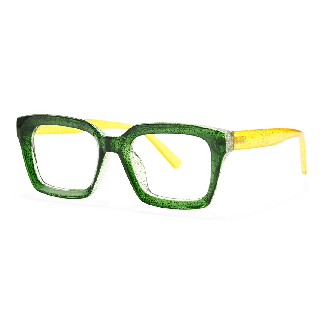 Angle view of Ola rectangle tr90 eyeglasses ER0032504 in green