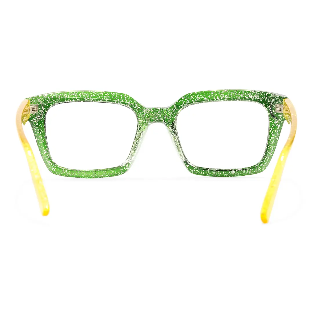 Back view of Ola rectangle tr90 eyeglasses ER0032504 in green