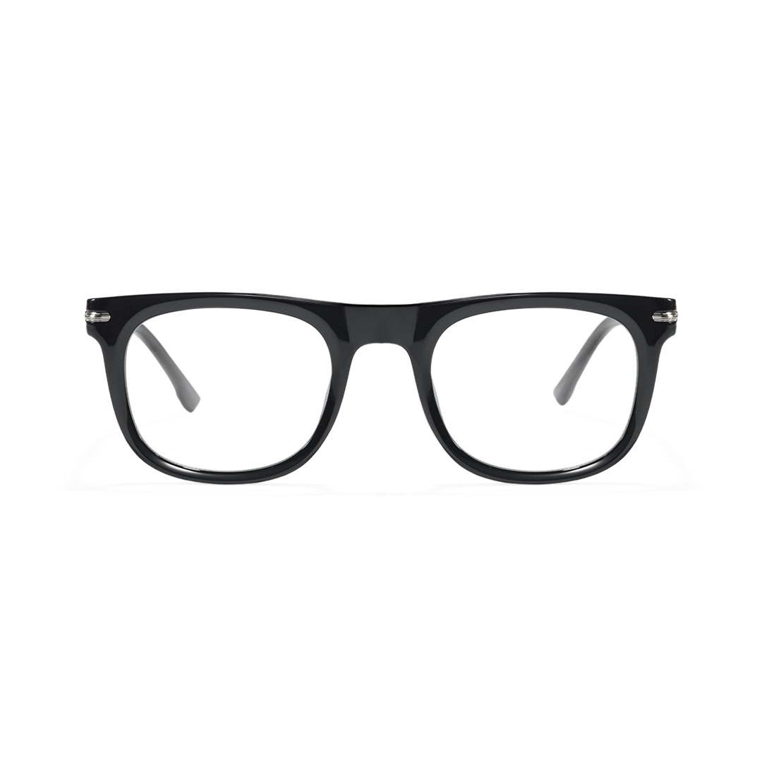 Front view of Solo rectangle tr90 eyeglasses ER0042510 in black