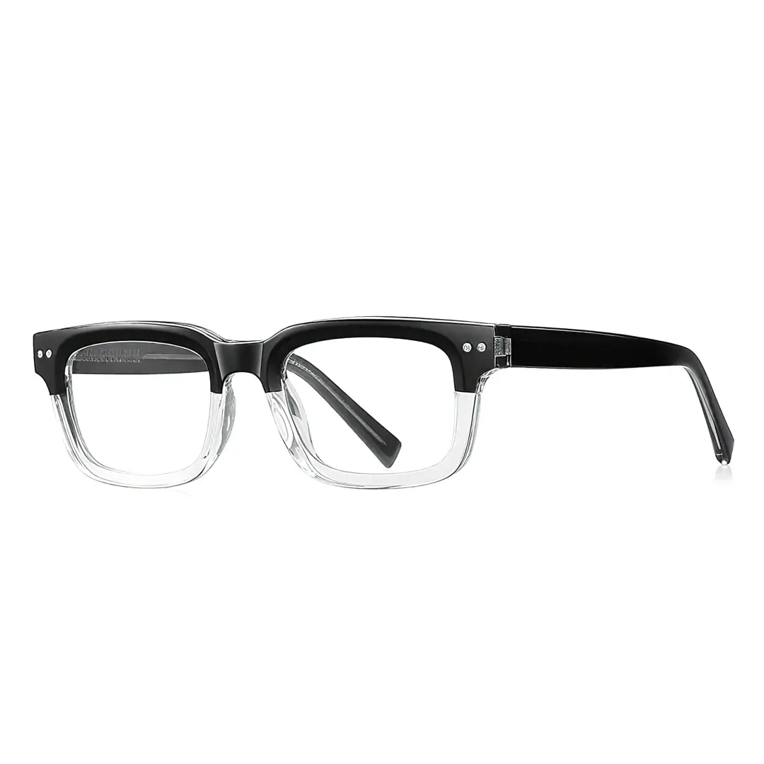 Angle view of Max nerd rectangle tr90 eyeglasses ER0062404 in two-tone