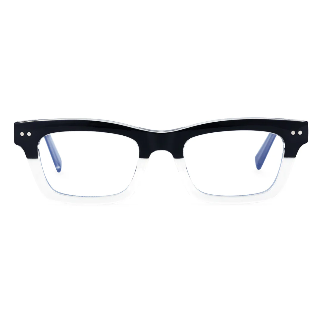 Front view of Max nerd rectangle tr90 eyeglasses ER0062404 in two-tone