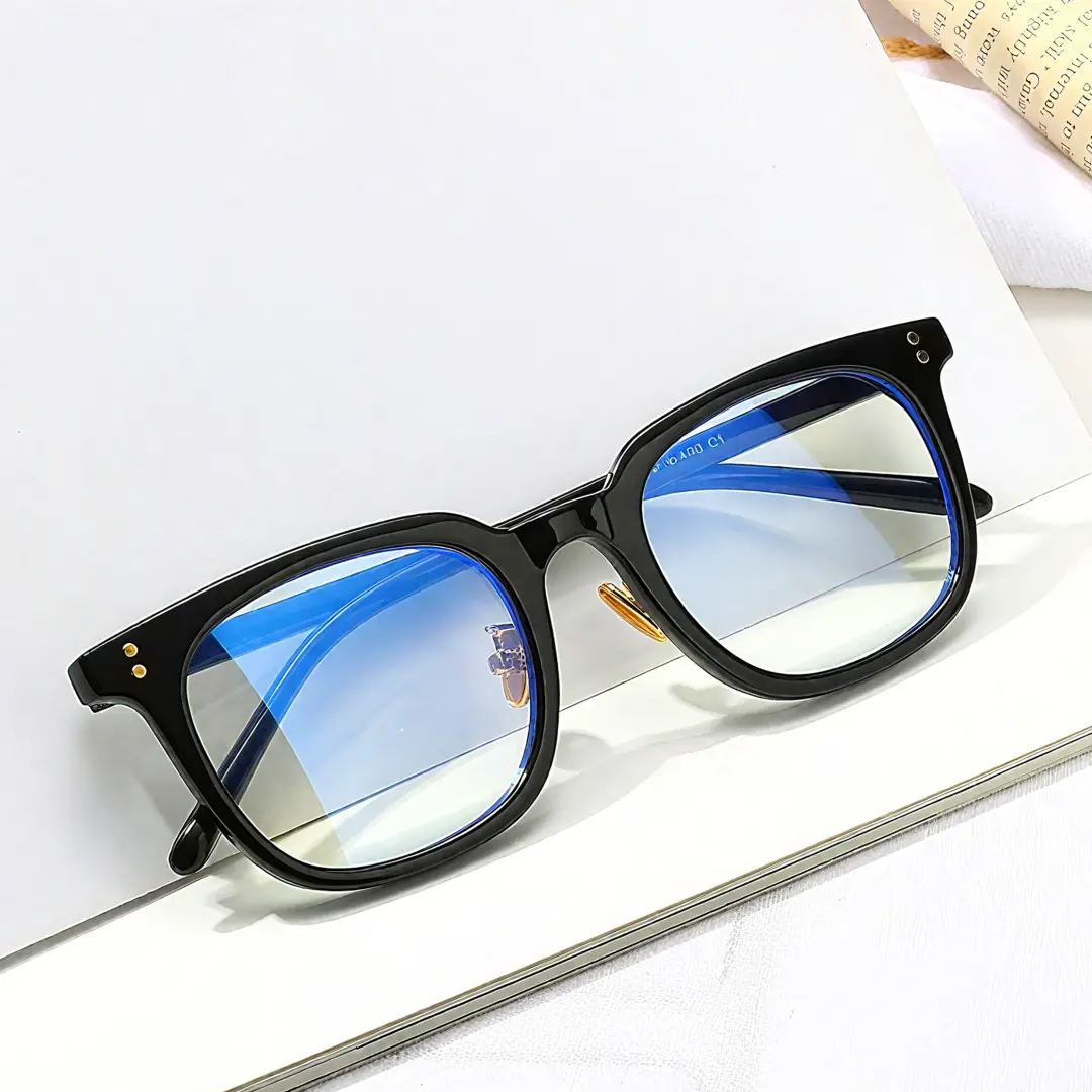 Scene close-up view of Marlin rectangle tr90 eyeglasses ER0072508 in black