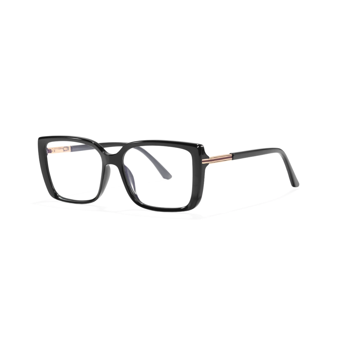 Angle view of Vira rectangle tr90 eyeglasses ER0072510 in black