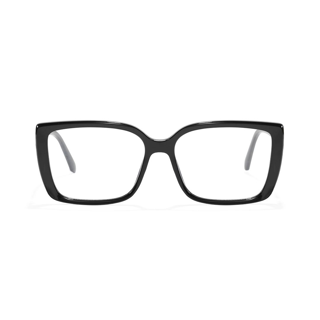 Front view of Vira rectangle tr90 eyeglasses ER0072510 in black