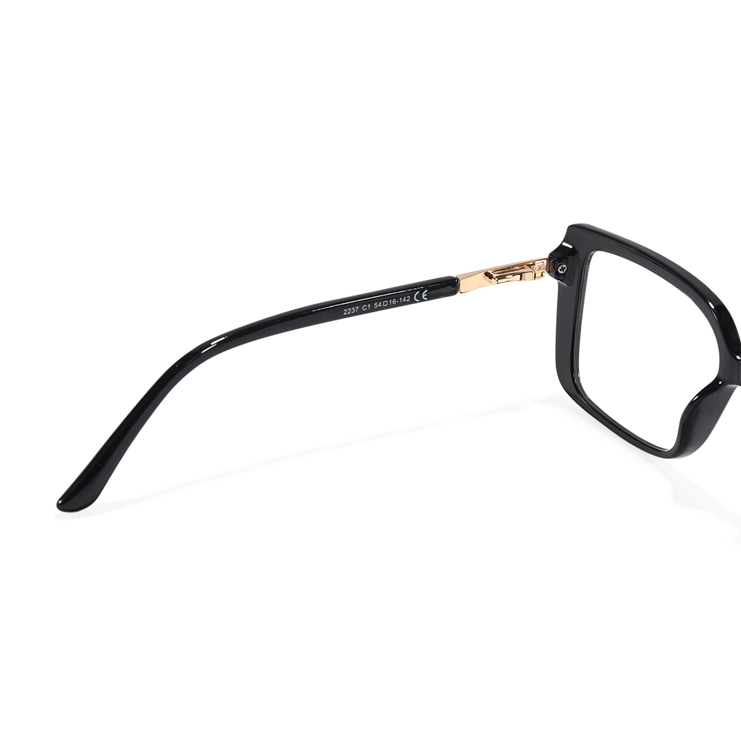 Hinge detail of Vira rectangle tr90 eyeglasses ER0072510 in black