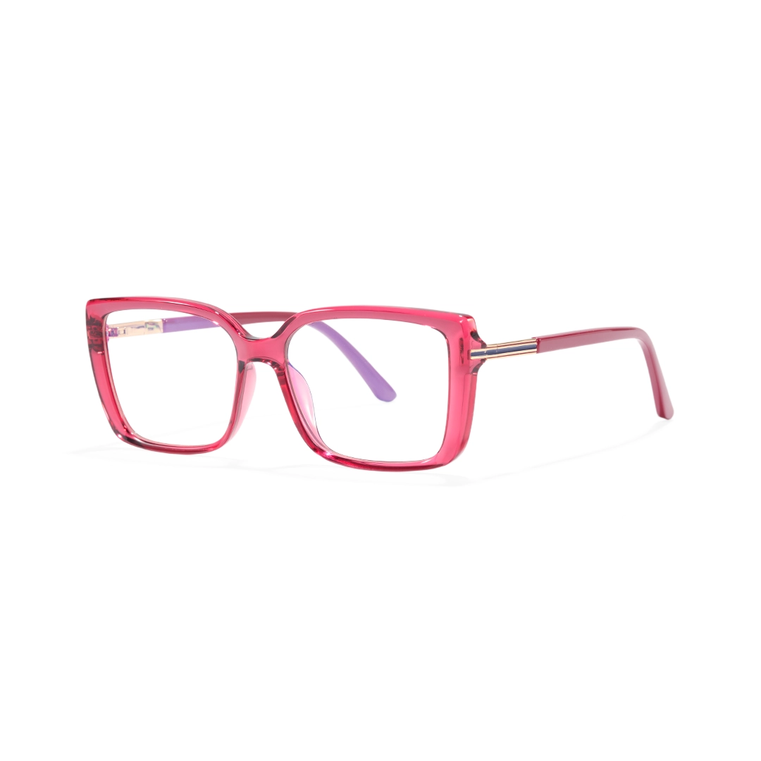Angle view of Vira rectangle tr90 eyeglasses ER0072510 in red