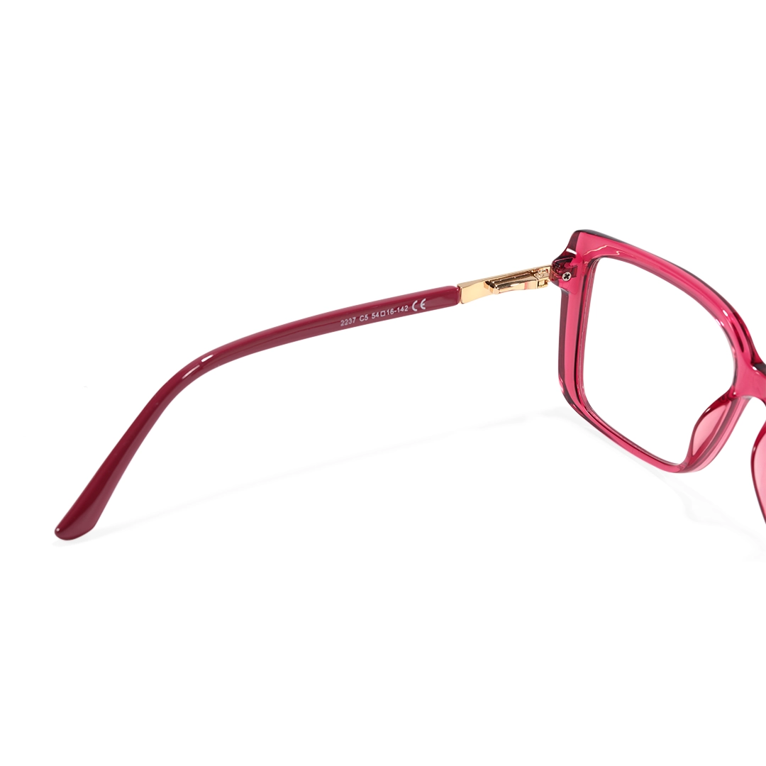 Hinge detail of Vira rectangle tr90 eyeglasses ER0072510 in red