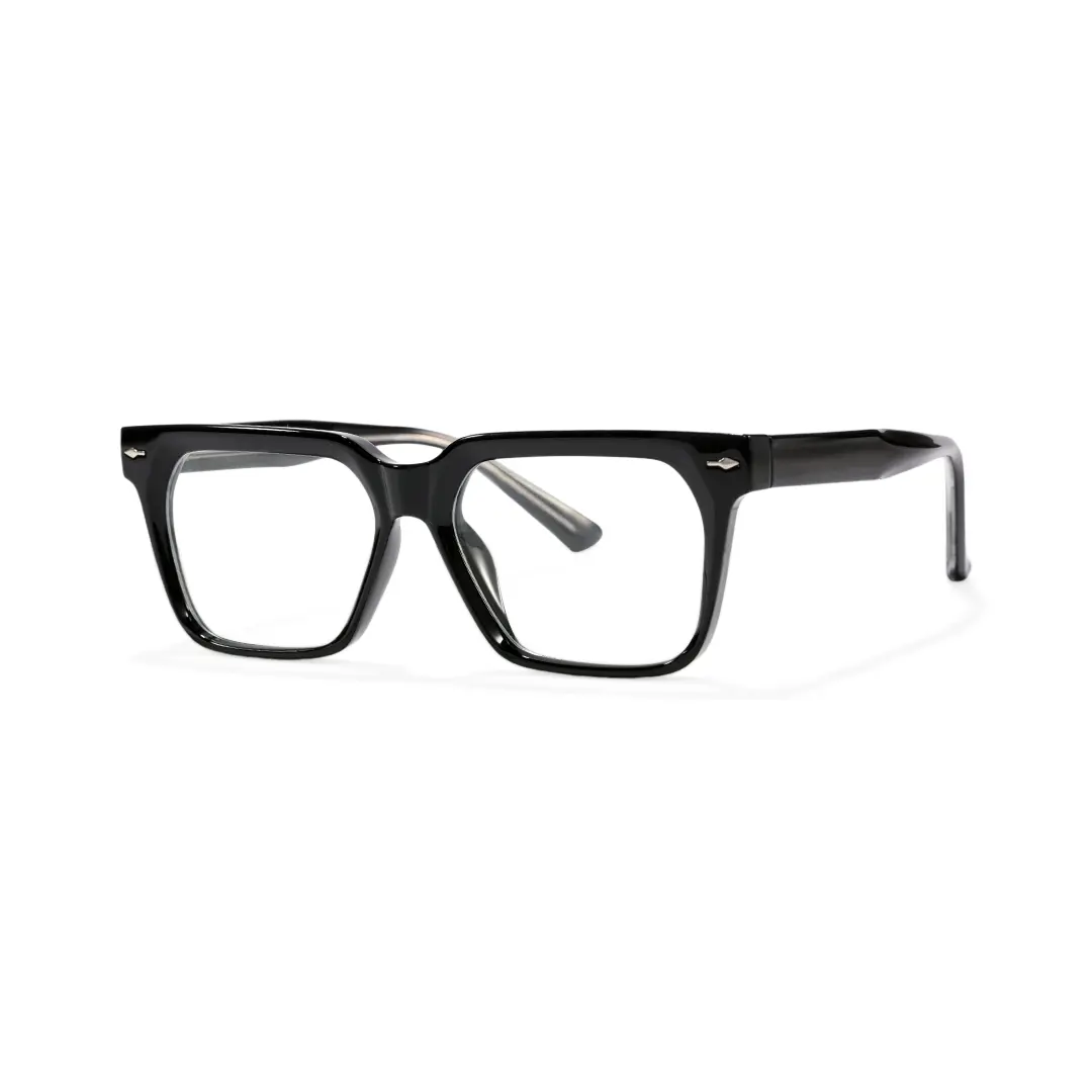 Angle view of Brent rectangle tr90 eyeglasses ER0092508 in black