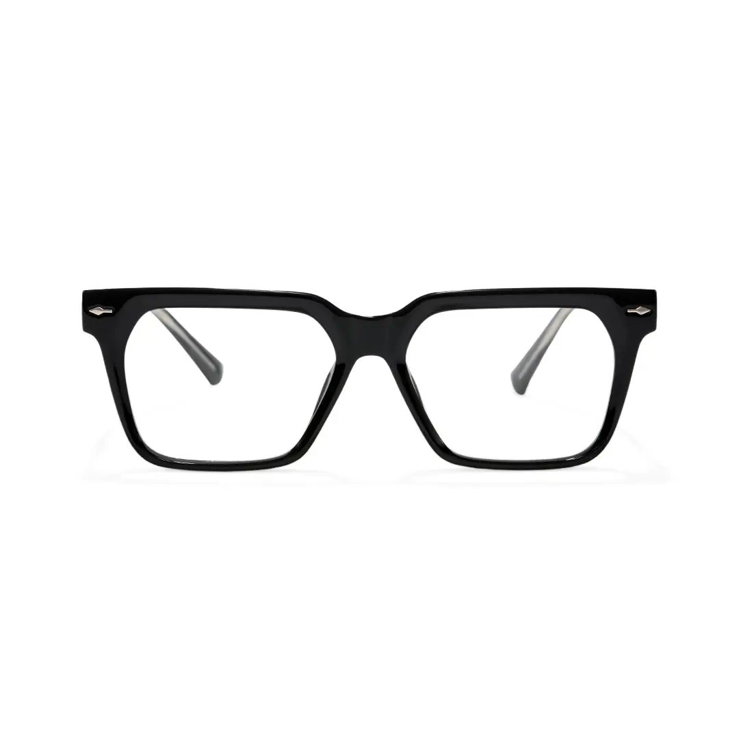 Front view of Brent rectangle tr90 eyeglasses ER0092508 in black