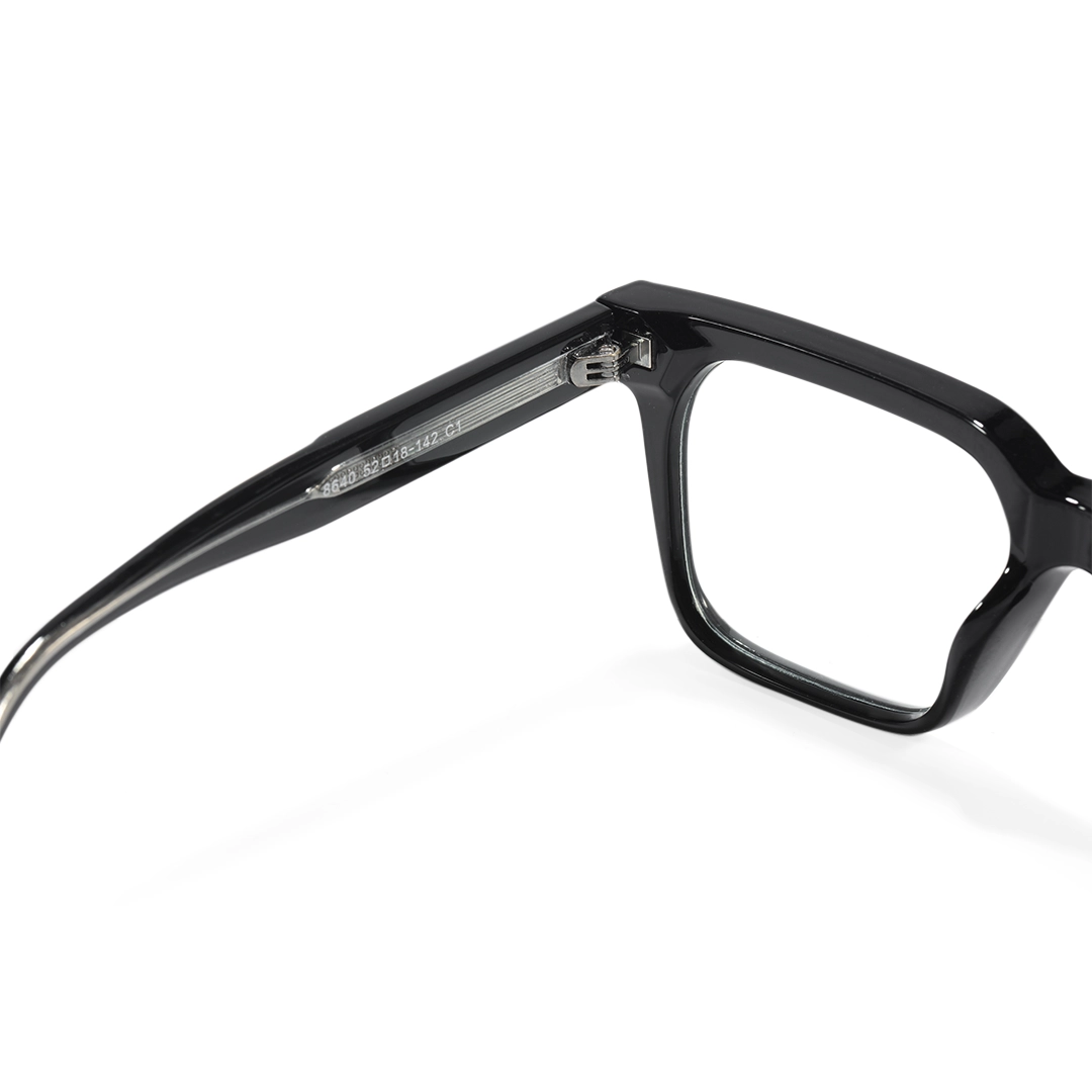 Hinge detail of Brent rectangle tr90 eyeglasses ER0092508 in black