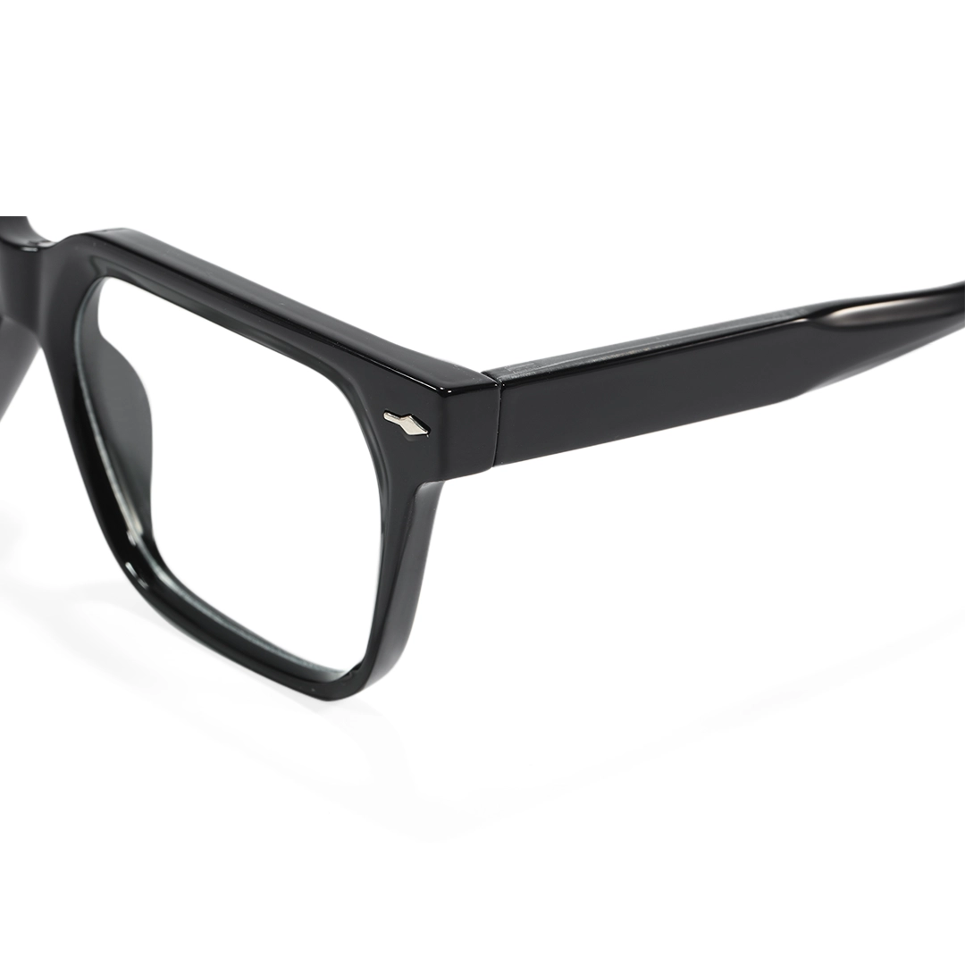 Temple detail of Brent rectangle tr90 eyeglasses ER0092508 in black