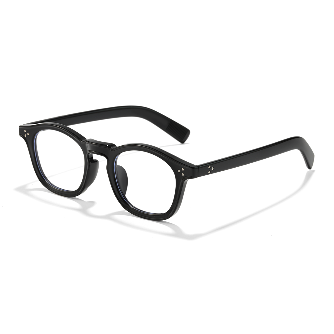 Angle view of Strong rectangle tr90 eyeglasses ER0112412 in black