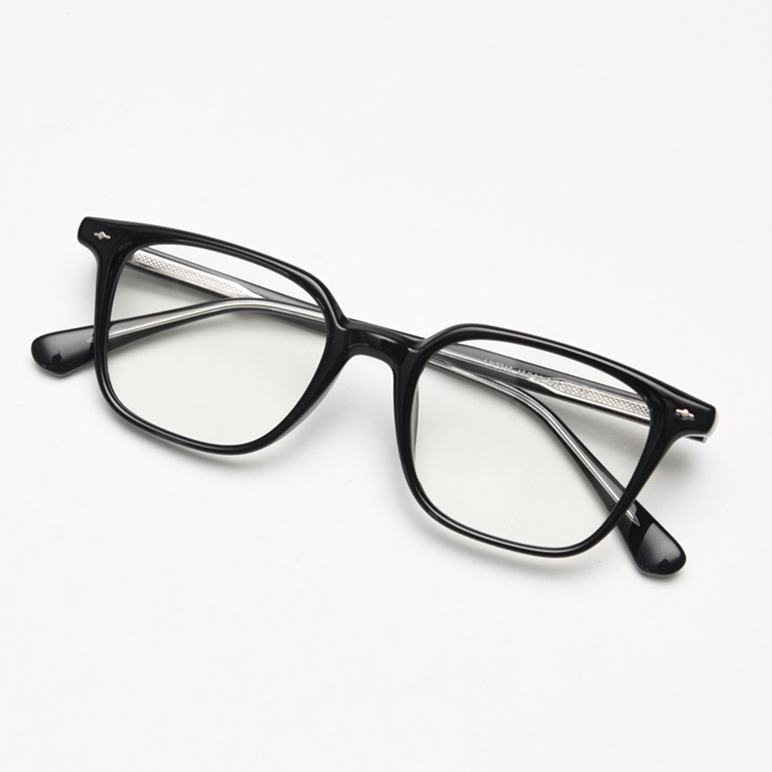 Front folded view of Ailany rectangle tr90 eyeglasses ER0112508 in black