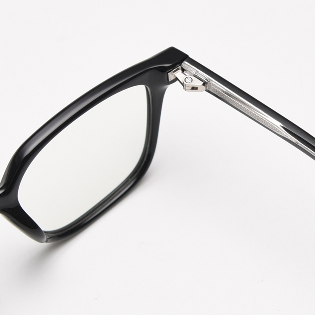 Hinge detail of Ailany rectangle tr90 eyeglasses ER0112508 in black-1