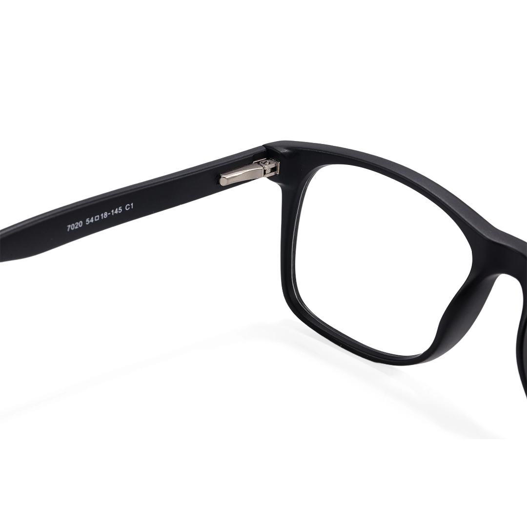 Hinge detail of Liam rectangle tr90 eyeglasses ER0122508 in black