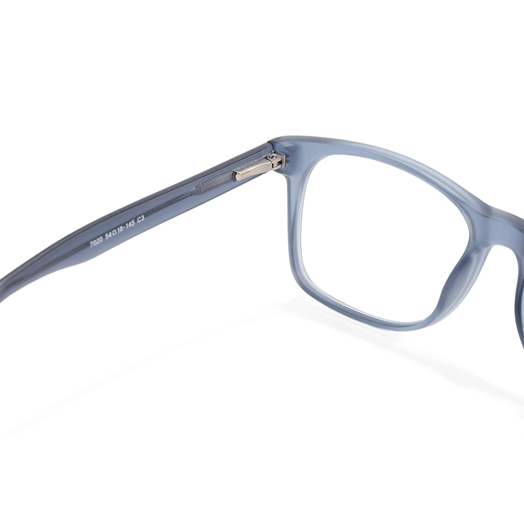 Hinge detail of Liam rectangle tr90 eyeglasses ER0122508 in blue