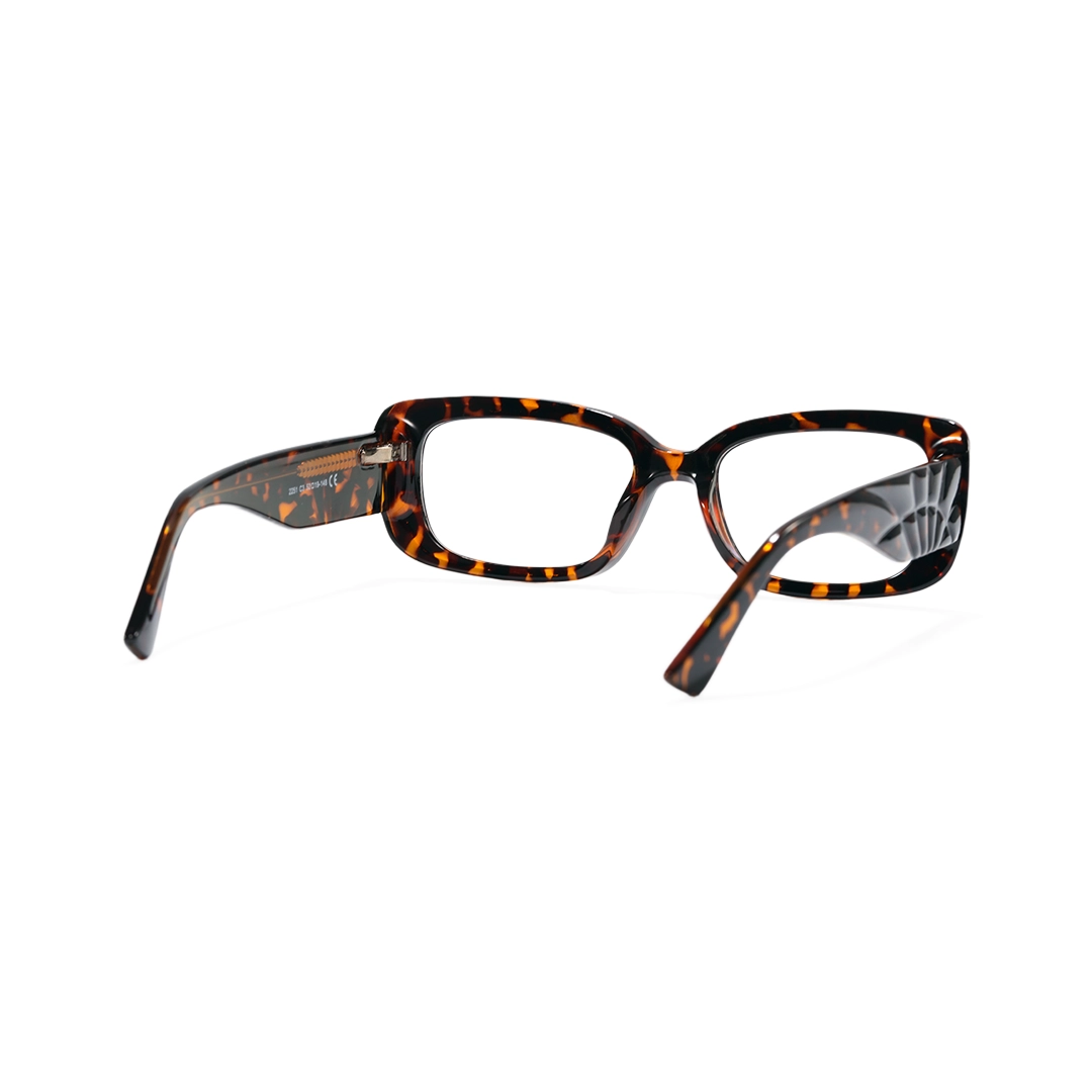 Back view of Couch y2k rectangle tr90 eyeglasses in tortoise. SPU: ER0122510