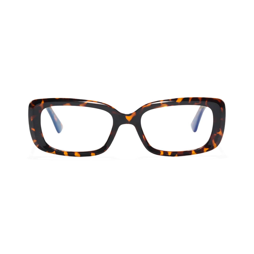 Front view of Couch y2k rectangle tr90 eyeglasses ER0122510 in tortoise