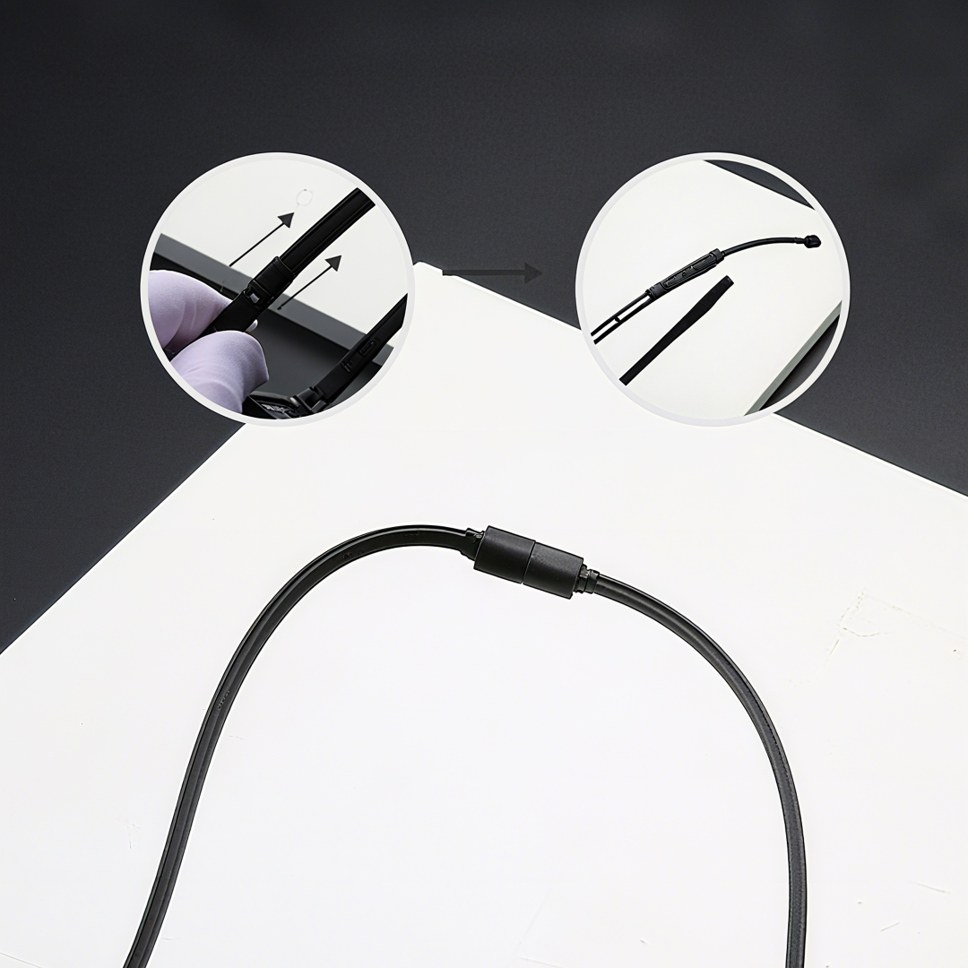 Frame detail view of Monty rectangle tr90 magnetic clip-on eyeglasses set with interchangeable toppers ER0142508 in black