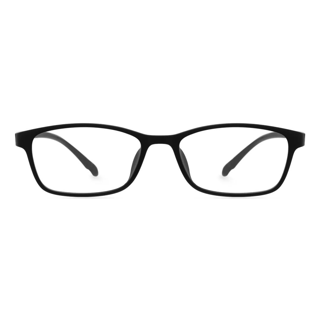 Front view of Gaius office siren rectangle tr90 eyeglasses ER0152410 in black