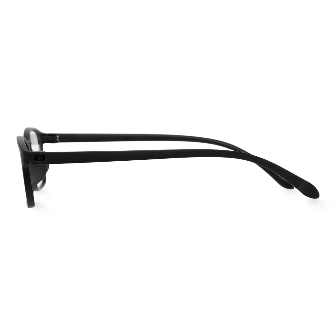 Side view of Gaius office siren rectangle tr90 eyeglasses in black. SPU: ER0152410