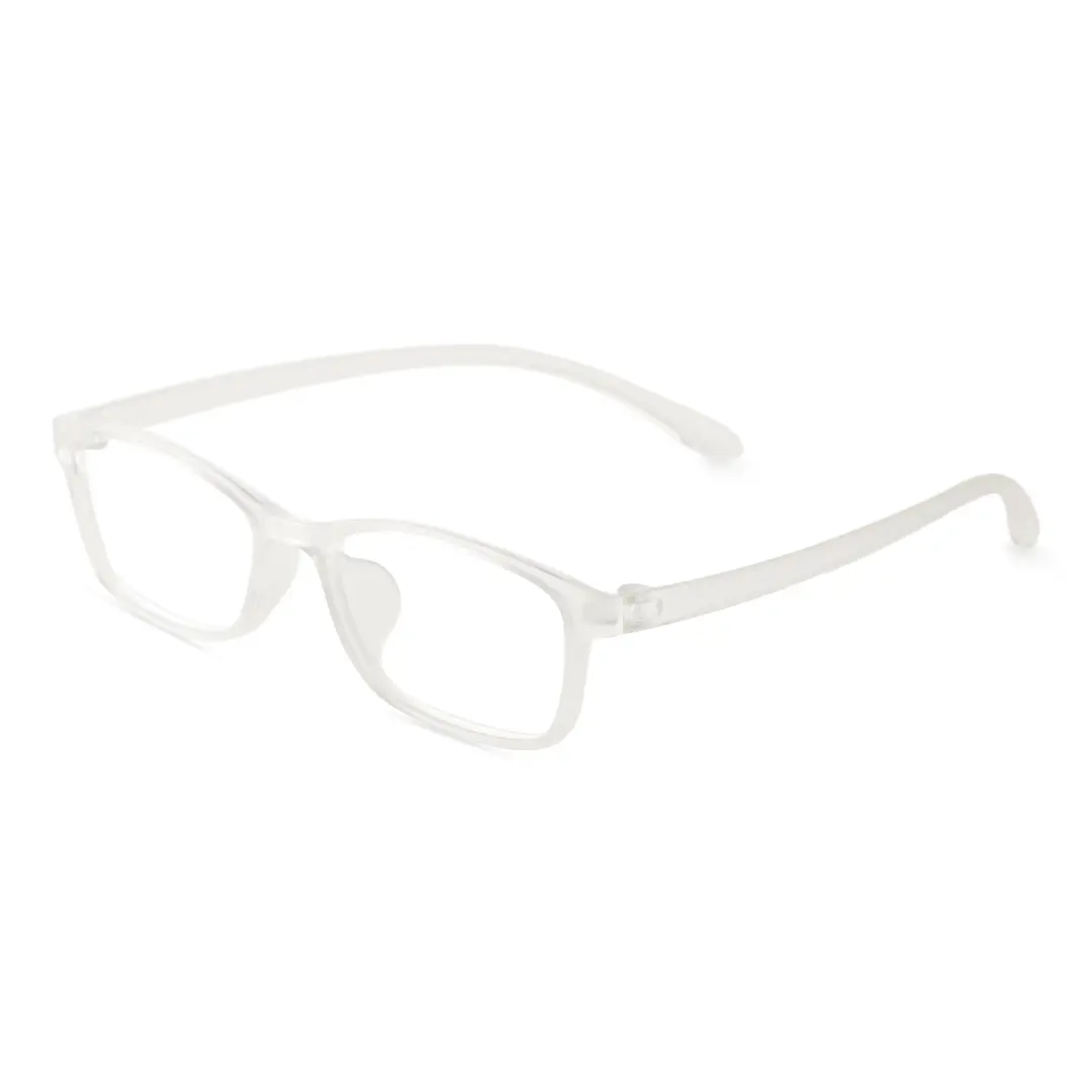 Angle view of Gaius office siren rectangle tr90 eyeglasses in clear. SPU: ER0152410