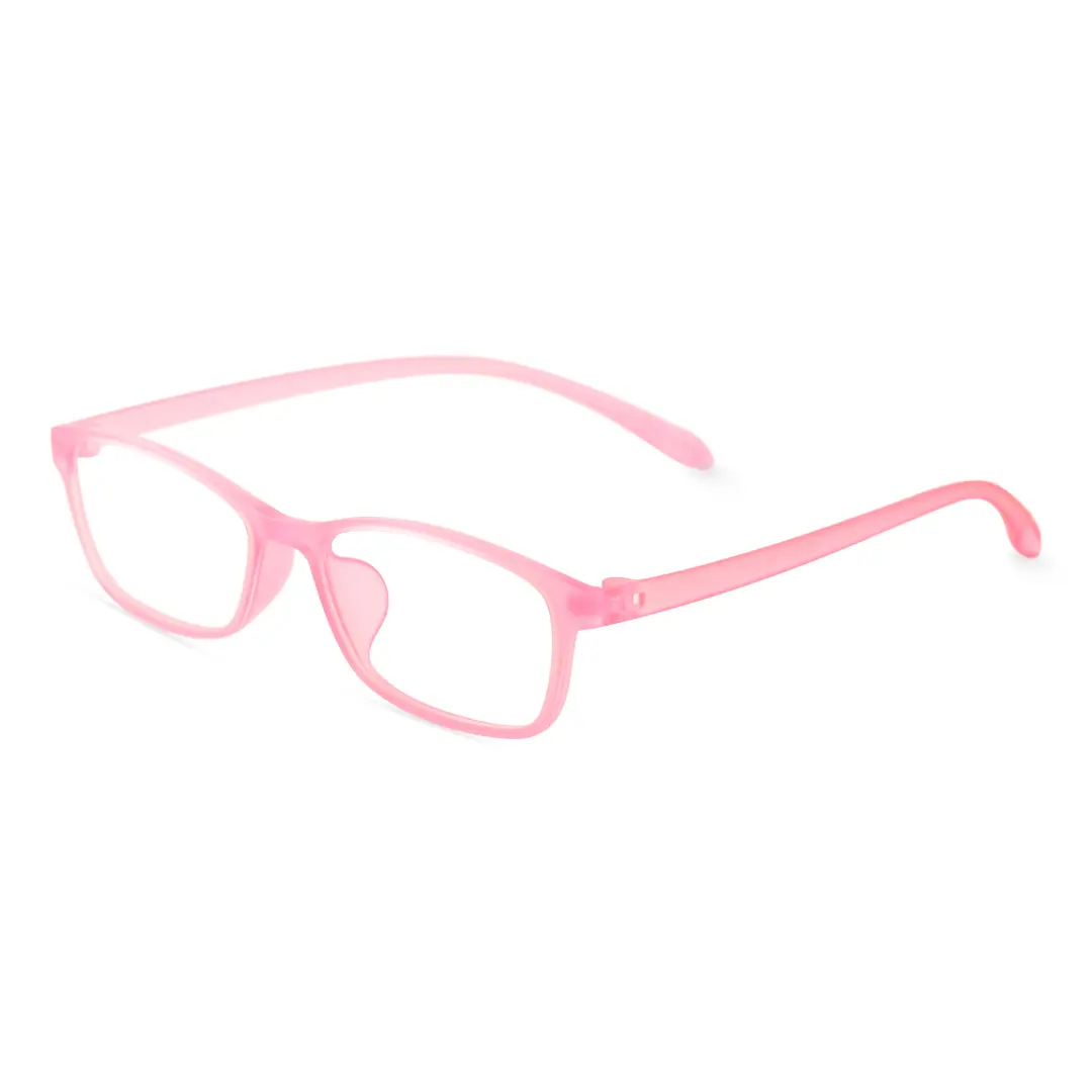 Angle view of Gaius office siren rectangle tr90 eyeglasses in pink. SPU: ER0152410