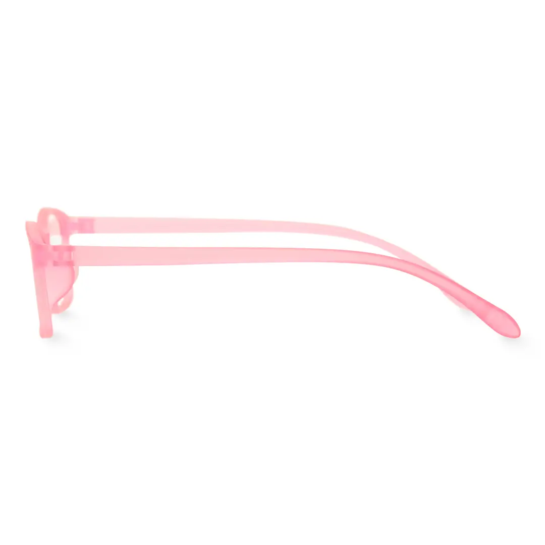 Side view of Gaius office siren rectangle tr90 eyeglasses in pink. SPU: ER0152410