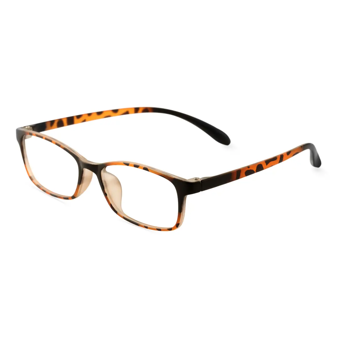 Angle view of Gaius office siren rectangle tr90 eyeglasses in tortoise. SPU: ER0152410