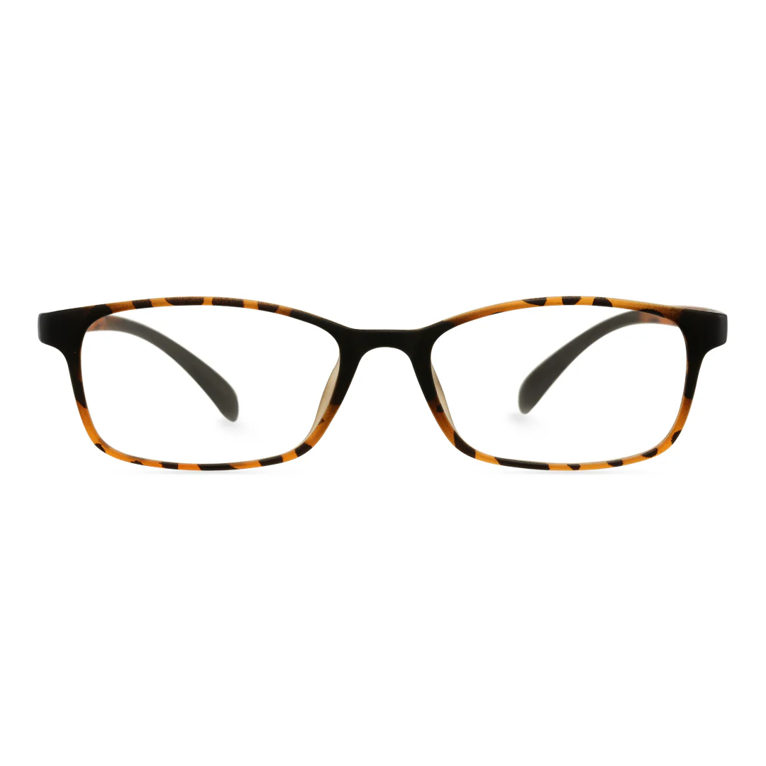 Front view of Gaius office siren rectangle tr90 eyeglasses ER0152410 in tortoise