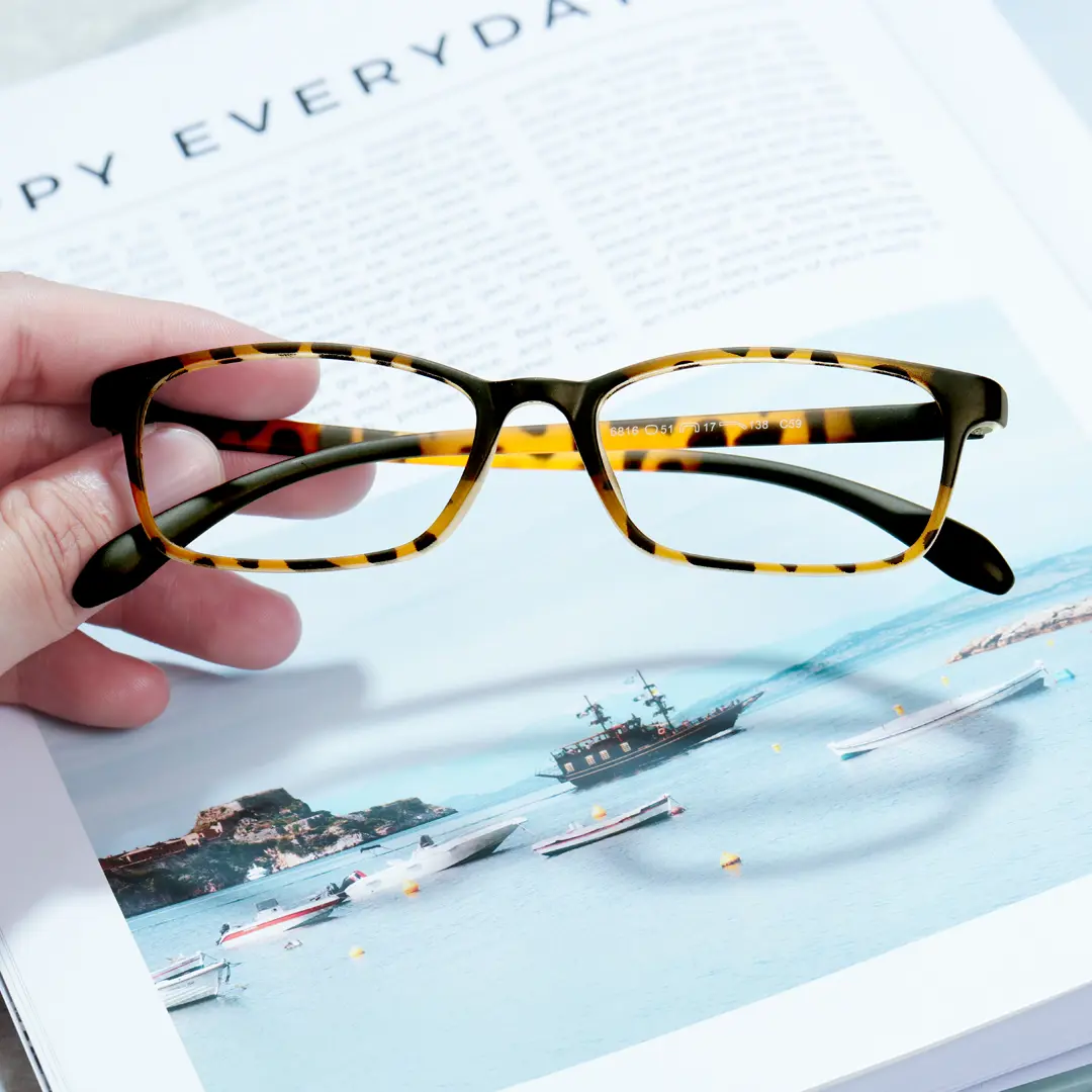 Scene view of Gaius office siren rectangle tr90 eyeglasses ER0152410 in tortoise