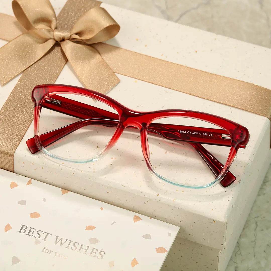Scene view of Timon rectangle tr90 eyeglasses ER0162412 in red