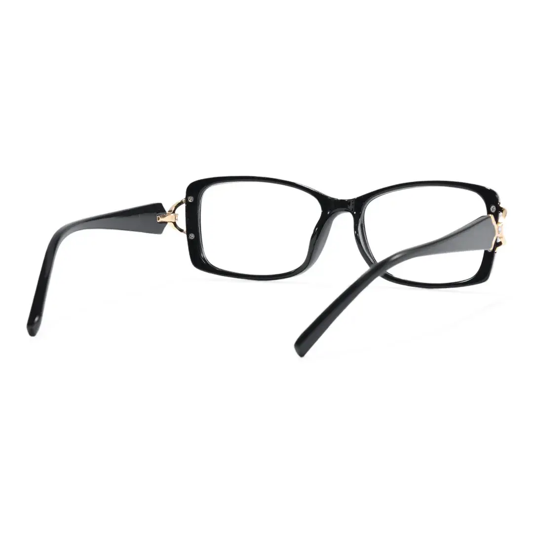 Back view of Nyssa rectangle tr90 eyeglasses ER0172509 in black