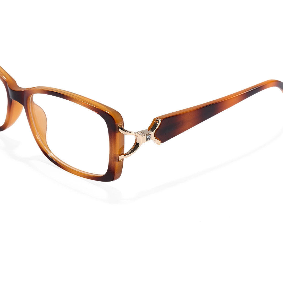 End piece detail of Nyssa rectangle tr90 eyeglasses ER0172509 in tortoise