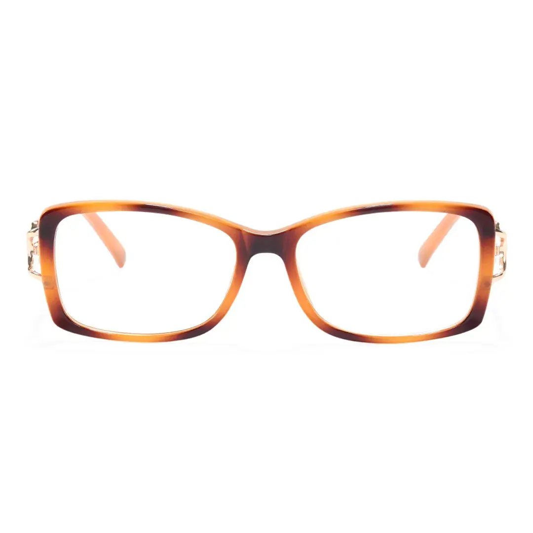 Front view of Nyssa vintage rectangle tr90 eyeglasses ER0172509 in tortoise
