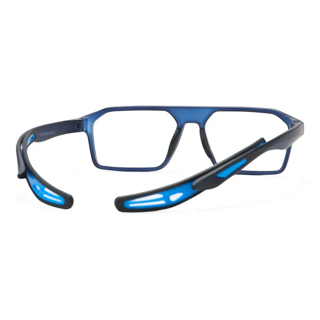Back view of Colson rectangle tr90 eyeglasses ER0202508 in blue