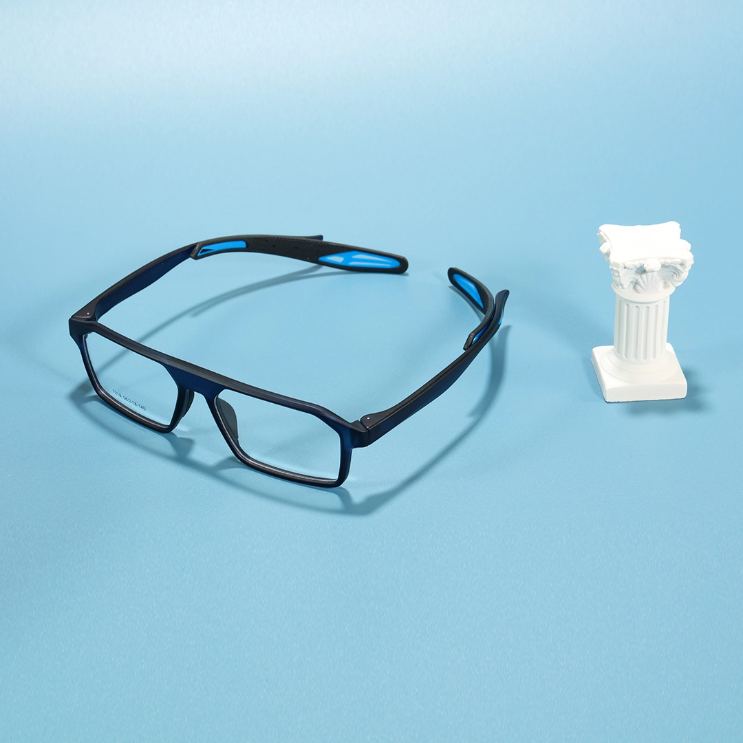 Scene view of Colson rectangle tr90 eyeglasses ER0202508 in blue