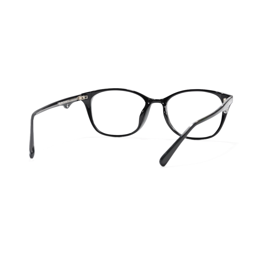 Back view of Noel fashion rectangle tr90 eyeglasses ER0212601 in black