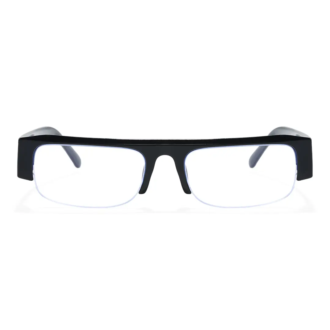 Front view of Soleil fashion rectangle tr90 eyeglasses ER0212604 in black