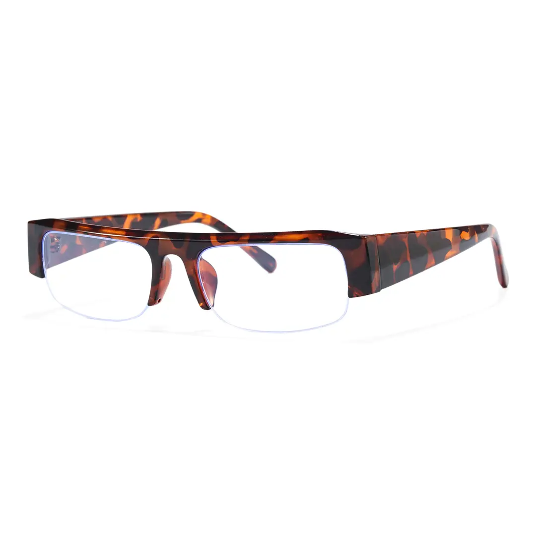 Angle view of Soleil fashion rectangle tr90 eyeglasses ER0212604 in tortoise