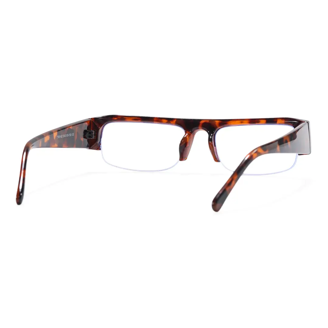 Back view of Soleil fashion rectangle tr90 eyeglasses ER0212604 in tortoise
