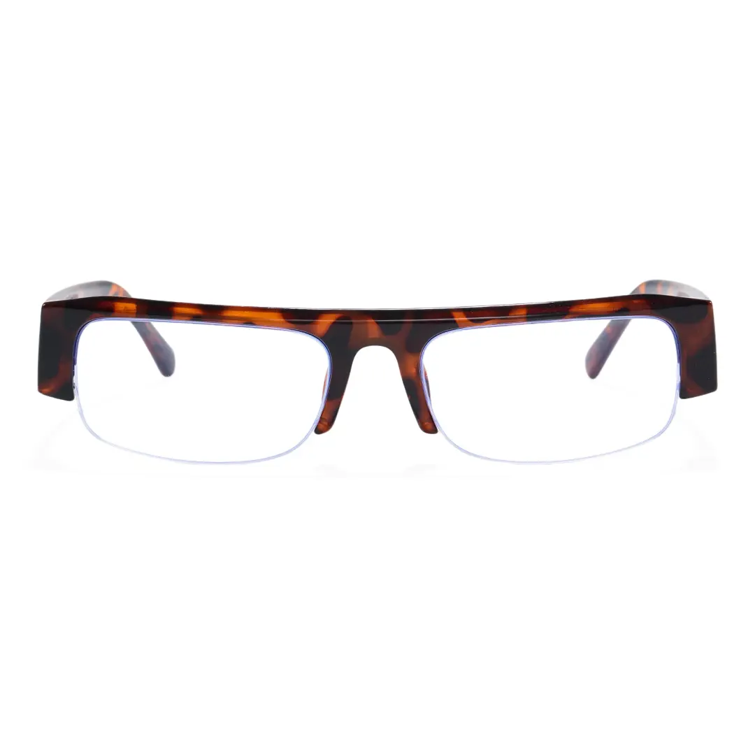 Front view of Soleil fashion rectangle tr90 eyeglasses ER0212604 in tortoise